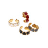 Wholesale Stainless Steel Heartd Love Dripping Oil Open Ring For Women With Electroplating Process