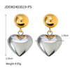 Wholesale Stainless Steel Heart Shaped Love Earrings With Contrast Color And Electroplating For Women