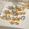 Wholesale Stainless Steel Heart Shaped Love Earrings With Contrast Color And Electroplating For Women