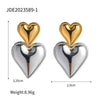 Wholesale Stainless Steel Heart Shaped Love Earrings With Contrast Color And Electroplating For Women