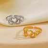 Wholesale Stainless Steel Heart Shaped Love Ring For Women With 18K Gold Plated Electroplating
