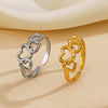 Wholesale Stainless Steel Heart Shaped Love Ring For Women With 18K Gold Plated Electroplating