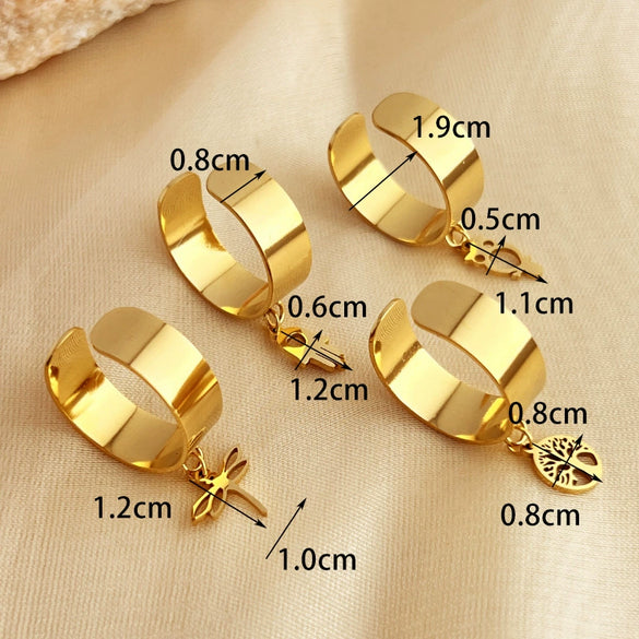 Wholesale Stainless Steel Heart Shaped Pendant Ring With Electroplating For Women And Men Natural And Geometric Style