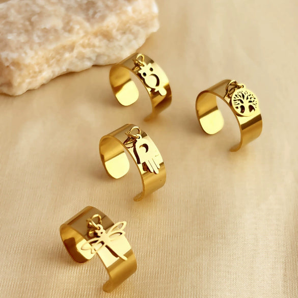 Wholesale Stainless Steel Heart Shaped Pendant Ring With Electroplating For Women And Men Natural And Geometric Style