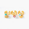 Wholesale Stainless Steel Heart Shaped Personality Devil's Eye Opening Ring Jewelry With Electroplating