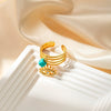 Wholesale Stainless Steel Heart Shaped Personality Devil's Eye Opening Ring Jewelry With Electroplating