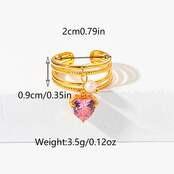 Wholesale Stainless Steel Heart Shaped Personality Devil's Eye Opening Ring Jewelry With Electroplating