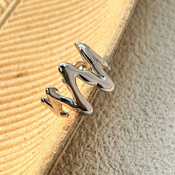 Wholesale Stainless Steel Heart Shaped Ring Electroplated Natural Hip Hop Style For Women