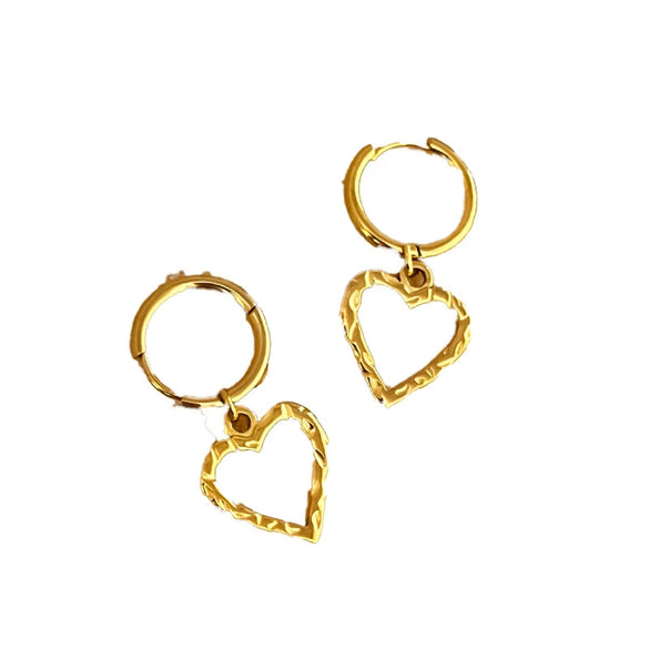 Wholesale Stainless Steel Heart Shaped Vintage High Sense Women's Earrings