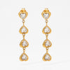 Wholesale 316 Stainless Steel Heart Shaped Zircon Long Pendant Earrings For Women Electroplated Light Luxury Style