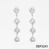 Wholesale 316 Stainless Steel Heart Shaped Zircon Long Pendant Earrings For Women Electroplated Light Luxury Style