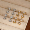 Wholesale 316 Stainless Steel Heart Shaped Zircon Long Pendant Earrings For Women Electroplated Light Luxury Style