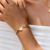 Wholesale Stainless Steel Heart Shellshaped Geometric Threelayer Chain Bracelet With White Zircon Electroplating For Women