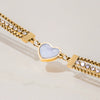 Wholesale Stainless Steel Heart Shellshaped Geometric Threelayer Chain Bracelet With White Zircon Electroplating For Women