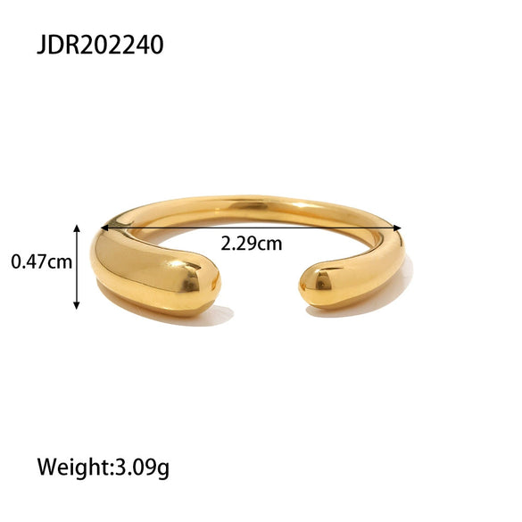 Wholesale Stainless Steel Heart Zircon Ring With Electroplating For Women