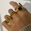 Wholesale Stainless Steel Heart Zircon Ring With Electroplating For Women
