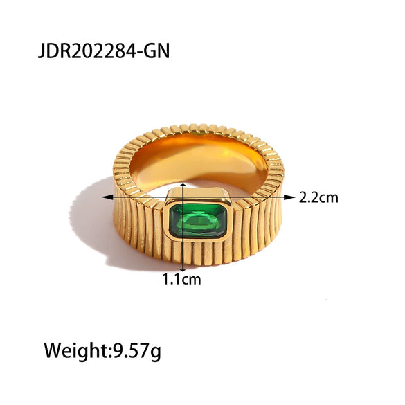 Wholesale Stainless Steel Heart Zircon Ring With Electroplating For Women