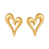 Wholesale Stainless Steel Heartshaped Asymmetric Hollow Love Fashion Ol Style Electroplated Women's Earrings