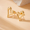 Wholesale Stainless Steel Heartshaped Asymmetric Hollow Love Fashion Ol Style Electroplated Women's Earrings
