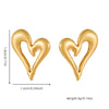Wholesale Stainless Steel Heartshaped Asymmetric Hollow Love Fashion Ol Style Electroplated Women's Earrings