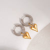 Wholesale Stainless Steel Heartshaped Detachable Eardrop Earrings For Women Retro Fashion Electroplated