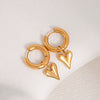 Wholesale Stainless Steel Heartshaped Detachable Eardrop Earrings For Women Retro Fashion Electroplated