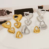Wholesale Stainless Steel Heartshaped Electroplated Earrings With Geometric Design For Women