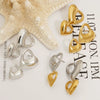 Wholesale Stainless Steel Heartshaped Electroplated Earrings With Geometric Design For Women