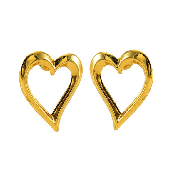 Wholesale Stainless Steel Heartshaped Electroplated Fashion Retro Women's Earrings
