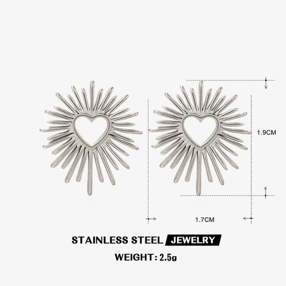 Wholesale Stainless Steel Heartshaped Electroplated Love Earrings For Women