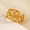 Wholesale Stainless Steel Heartshaped Electroplated Love Opening Ring For Women
