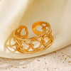 Wholesale Stainless Steel Heartshaped Electroplated Love Opening Ring For Women