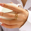 Wholesale Stainless Steel Heartshaped Electroplated Love Opening Ring For Women