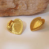 Wholesale Stainless Steel Heartshaped Electroplated Women's Earrings