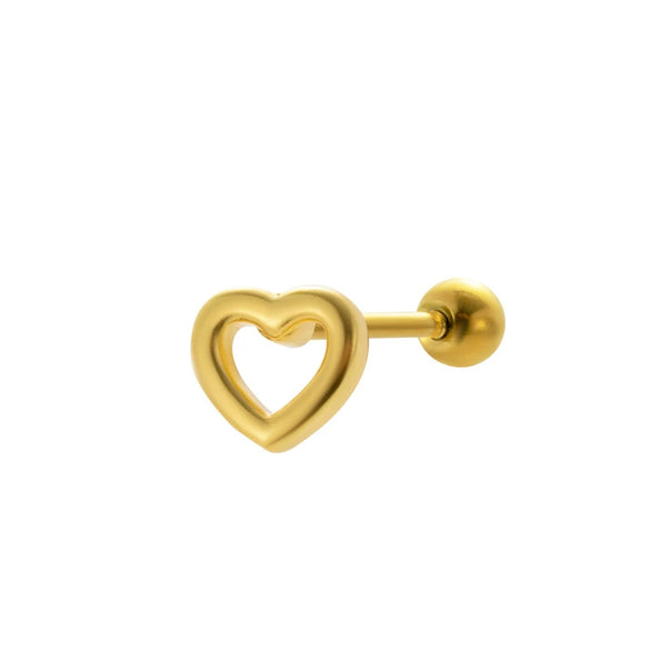 Wholesale Stainless Steel Heartshaped Fashion Electroplated Double Head Screw Ear Nail For Women