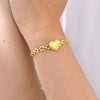 Wholesale Stainless Steel Heartshaped Fashion Women's Bracelet With Gold Electroplated Strap Chain