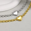 Wholesale Stainless Steel Heartshaped Fashion Women's Bracelet With Gold Electroplated Strap Chain