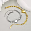 Wholesale Stainless Steel Heartshaped Fashion Women's Bracelet With Gold Electroplated Strap Chain