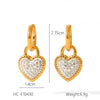 Wholesale Stainless Steel Heartshaped Geometric Pendant Earrings For Women With 18K Gold Plating
