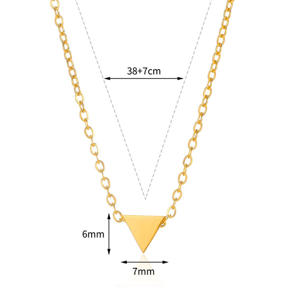 Wholesale Stainless Steel Heartshaped Geometric Pendant Necklace With Electroplating Treatment And Snake Bone Chain