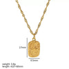 Wholesale Stainless Steel Heartshaped Geometric Texture Pendant Necklace With Electroplating For Women