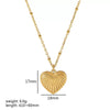Wholesale Stainless Steel Heartshaped Geometric Texture Pendant Necklace With Electroplating For Women