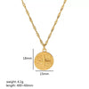 Wholesale Stainless Steel Heartshaped Geometric Texture Pendant Necklace With Electroplating For Women