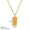 Wholesale Stainless Steel Heartshaped Geometric Texture Pendant Necklace With Electroplating For Women