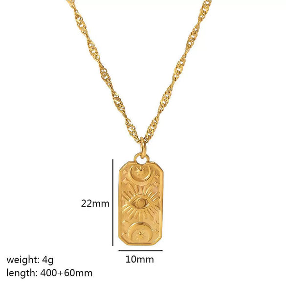 Wholesale Stainless Steel Heartshaped Geometric Texture Pendant Necklace With Electroplating For Women