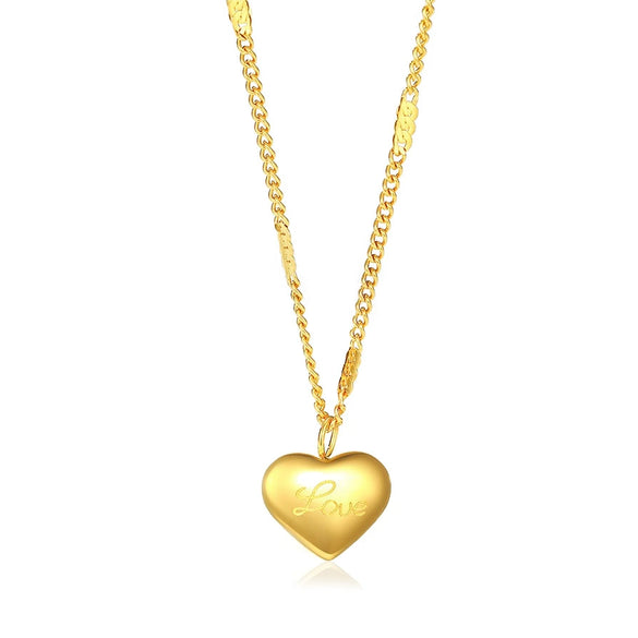 Wholesale Stainless Steel Heartshaped 18K Goldplated Love Necklace In Ins Style
