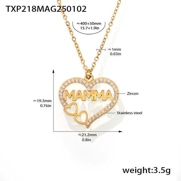 Wholesale Stainless Steel Heartshaped Letter Clavicle Necklace With Electroplating Treatment Light Luxury Style