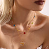 Wholesale Stainless Steel Heartshaped Letter Clavicle Necklace With Electroplating Treatment Light Luxury Style