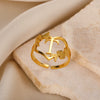 Wholesale Stainless Steel Heartshaped Letter Ring Electroplated For Women