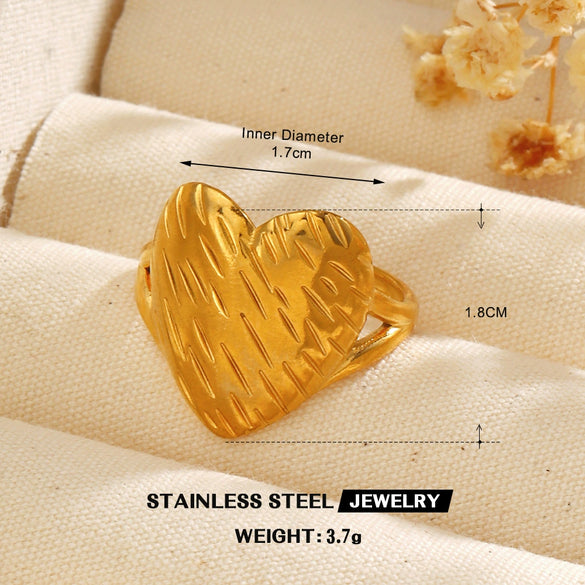 Wholesale Stainless Steel Heartshaped Love Ring Electroplated For Women